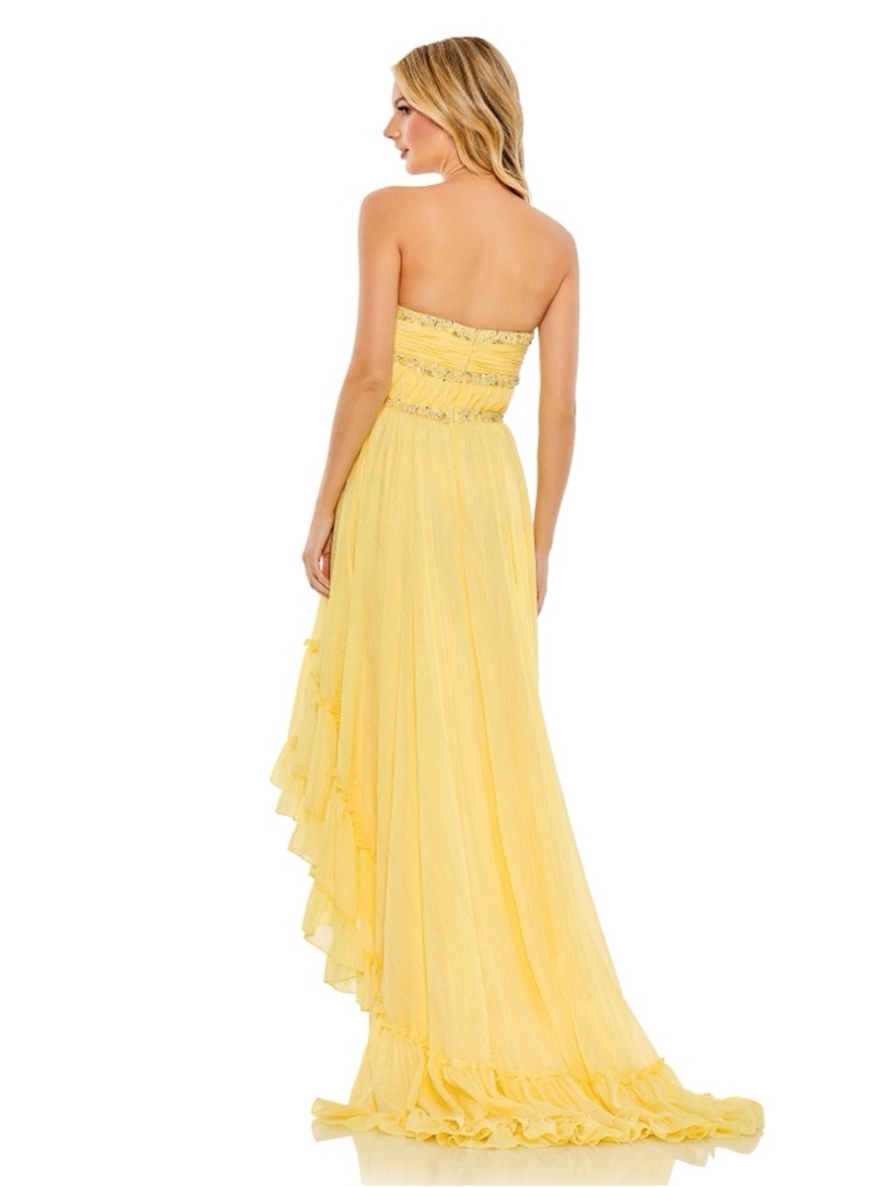 Mac Duggal Strapless Ruffle High Low Dress - Picture 3 of 4